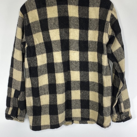 Vintage Jim Penney Sportwear Wool Button Up Shirt Jacket Black White Rare - Picture 6 of 10